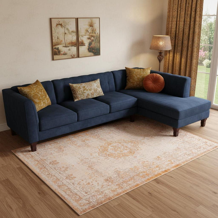 8' X 11' Medallion Washable Area Rug (548590) - Orange / White