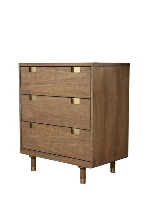 33" Solid Wood Three Drawer Dresser - Brown