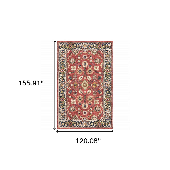 10' x 13' Bohemian Rug - Red And Blue