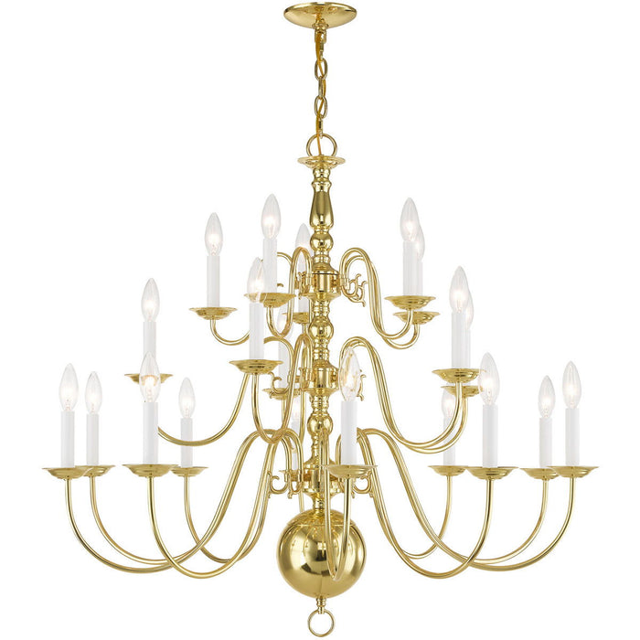 33" Multi Light Dimmable Chandelier With Shades - Brass