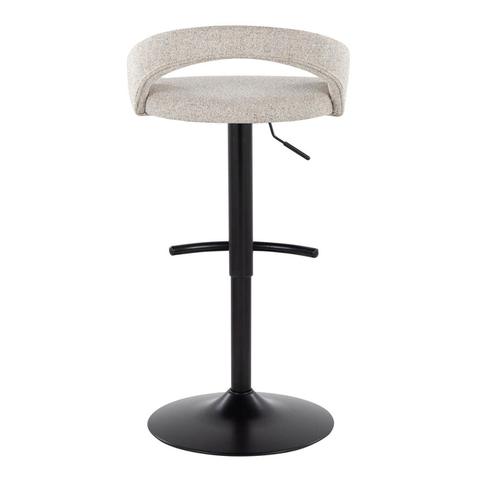 Grotto - Upholstered Adjustable Barstool - Black Metal Base