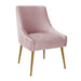 Velvet side chair with pleated mauve upholstery and sleek design from TOV Furniture's Beatrix collection.