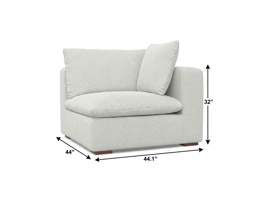 44" Modular Fabric Sofa With Brown Legs - Gray