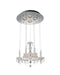 HomeRoots four-light candle style chandelier with metal and glass in nickel, ivory, and clear for elegant ceiling lighting.