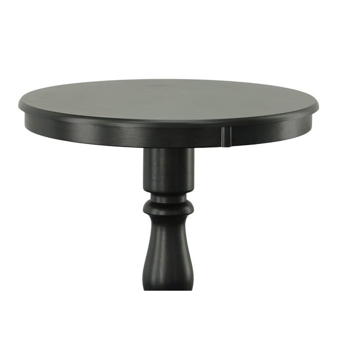 30'' Solid Wood Rounded Bar Table - Black