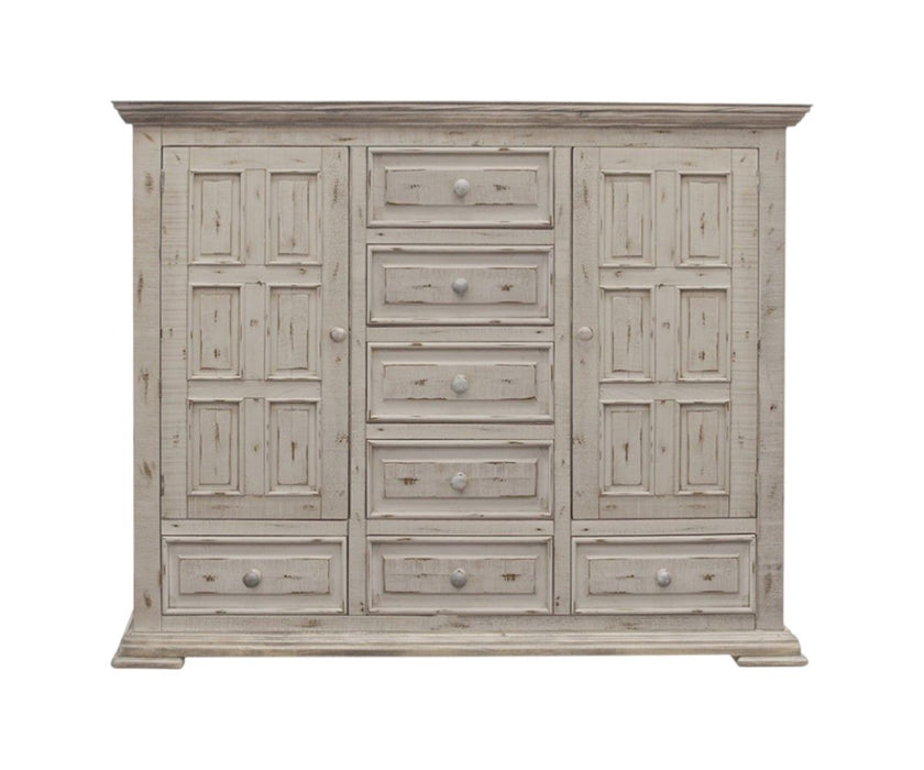 Solid Wood Seven Drawer Gentlemans Chest - White