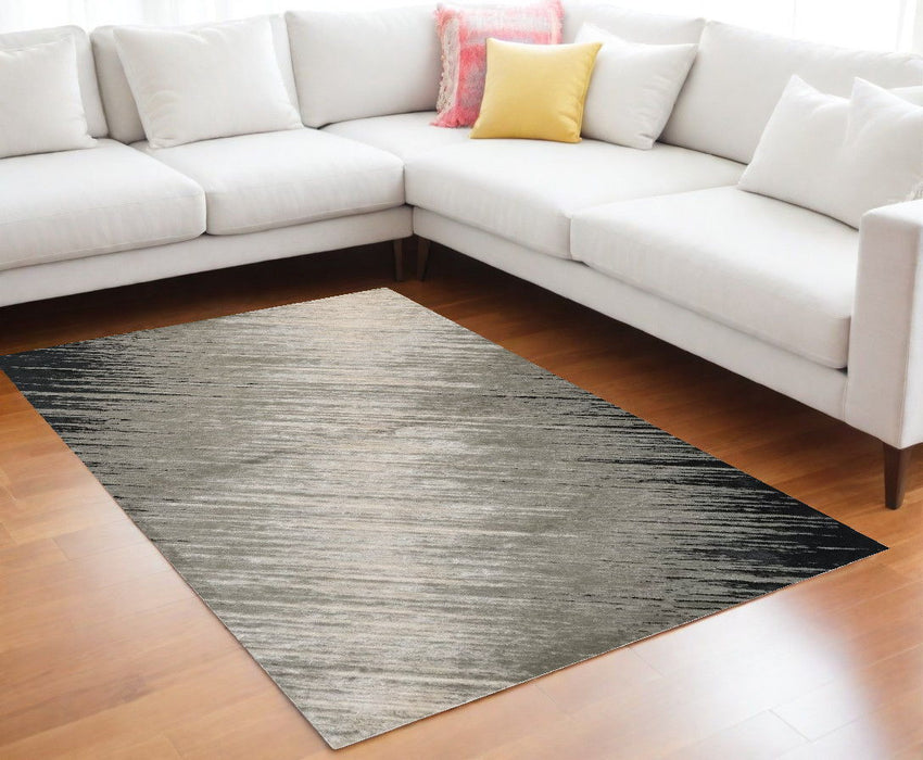 9' x 13' Polyester Area Rug - Silver Gray
