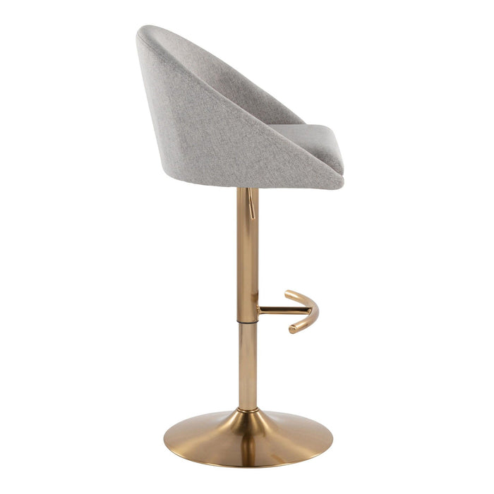 Matisse - Highback Adjustable Barstool With Rounded T Footrest (Set of 2) - Gold Metal