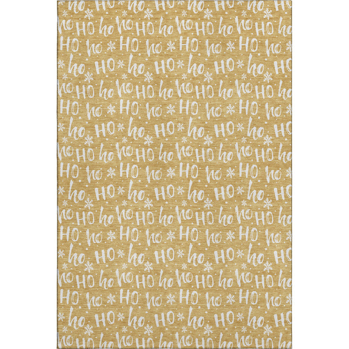 10' X 14' Abstract Geometric Washable Area Rug With UV Protection (701804) - Gold / Ivory