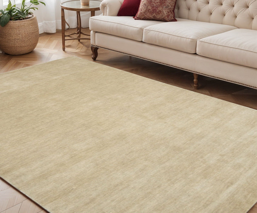 5' X 8' Wool Hand Woven Area Rug - Ivory