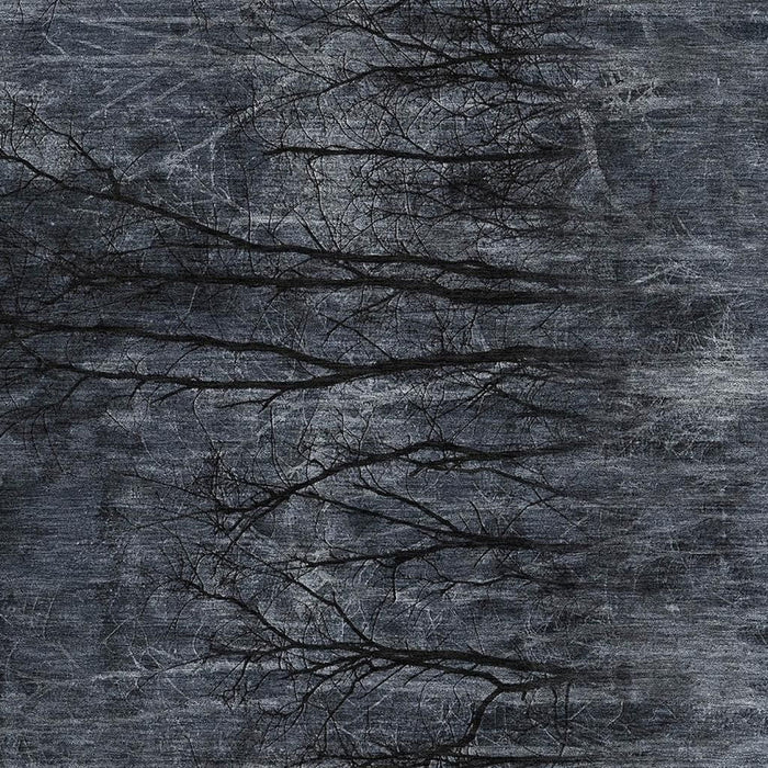 10' X 14' Floral Washable Area Rug With UV Protection (717284) - Charcoal / Gray