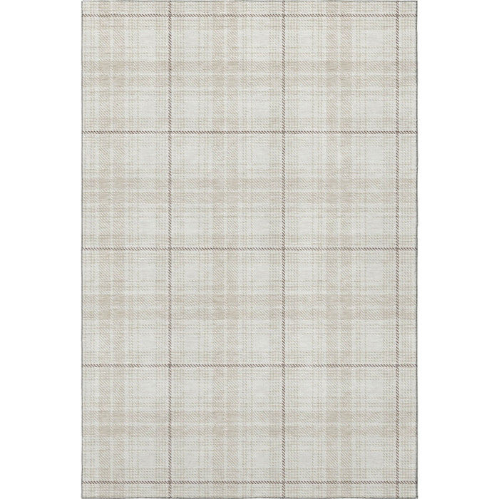 10' X 14' Plaid Washable Area Rug With UV Protection (678245) - Ivory / Brown / Beige