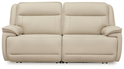 Signature Design by Ashley® double deal 2-piece reclining sectional with plush cushions and reclining seats, in a modern fabric.