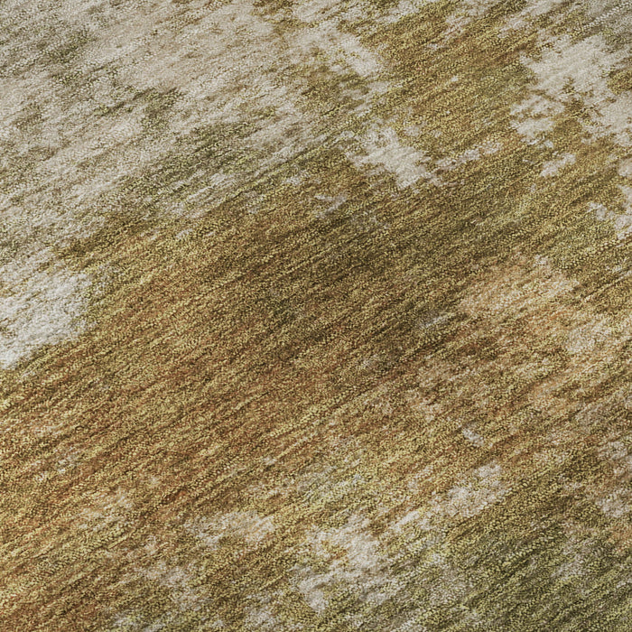 10' X 14' Abstract Washable Area Rug With UV Protection (716875) - Copper / Ivory
