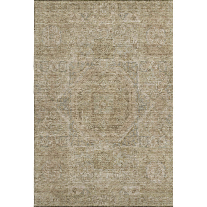 10' X 14' Oriental Washable Area Rug With UV Protection (699891) - Tan / Beige