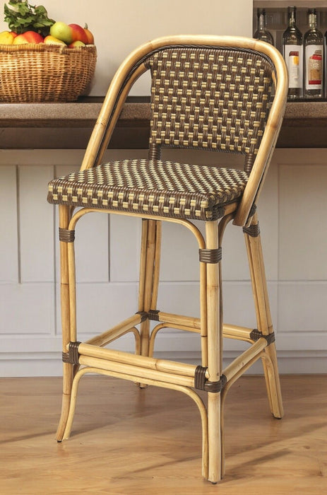 Rattan Counter Height Bar Chair - Brown