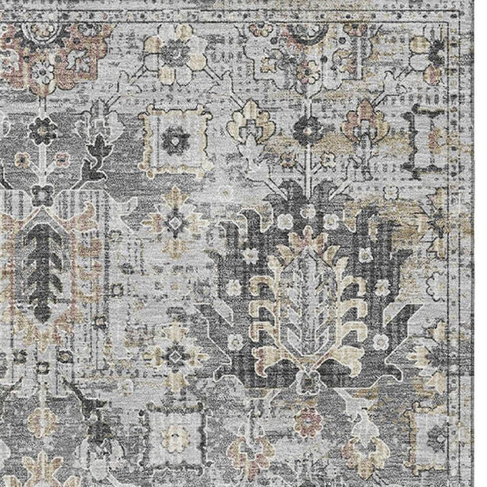 10' X 14' Oriental Washable Area Rug With UV Protection (710538) - Gray / Silver