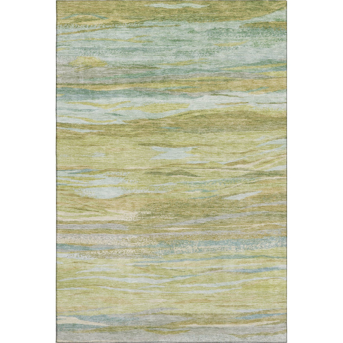 10' X 14' Abstract Washable Area Rug With UV Protection (708529) - Sage / Gray / Aqua