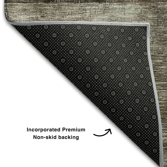 10' X 14' Geometric Washable Area Rug With UV Protection (684708) - Brown / Blue / Taupe