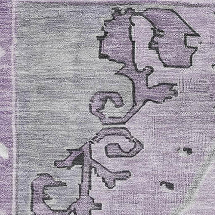10' X 14' Oriental Washable Area Rug With UV Protection (699484) - Plum / Gray