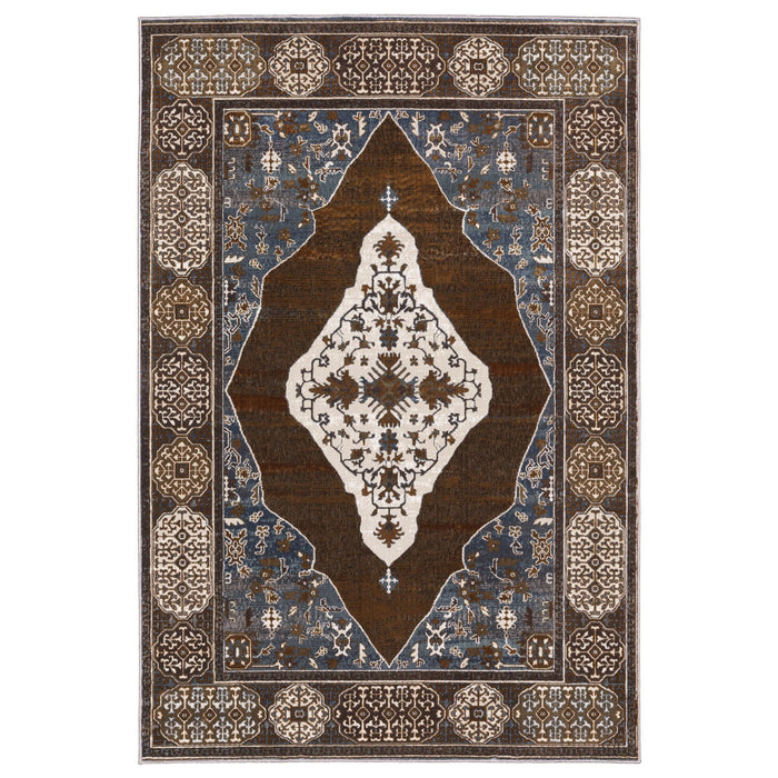 10' X 7' Medallion Area Rug - Gray And Blue