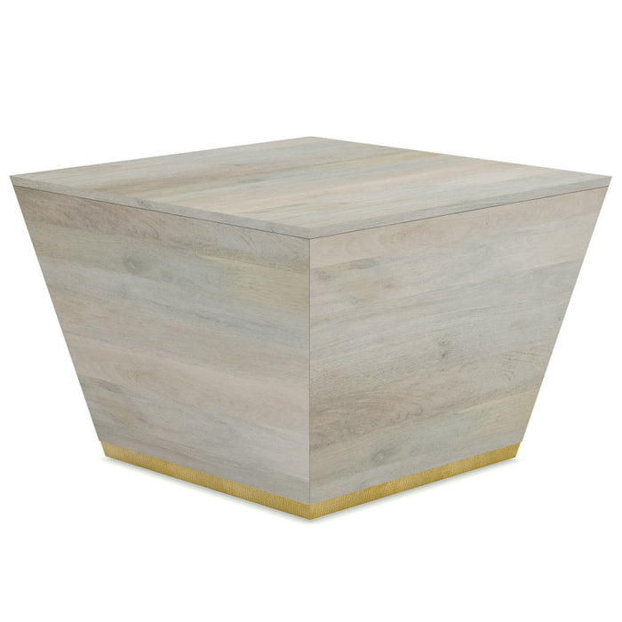 Solid Wood Square End Table - White
