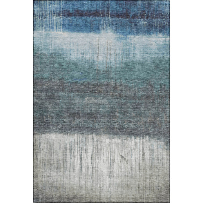 10' X 14' Abstract Washable Area Rug With UV Protection (718430) - Blue / Ivory