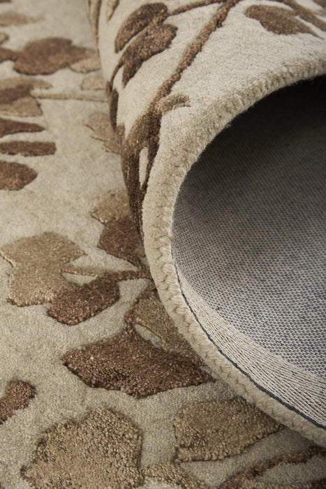9' X 12' Floral Hand Tufted Area Rug (744378) - Ivory / Taupe / Brown