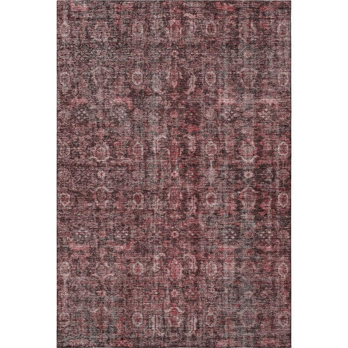 10' X 14' Damask Washable Area Rug With UV Protection (686753) - Pink / Mauve
