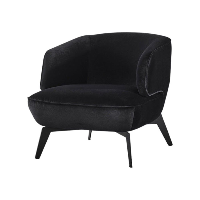 Velvet Steel Lounge Chair - Black / Steel