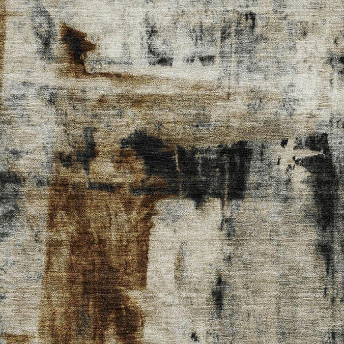10' X 14' Abstract Washable Area Rug With UV Protection (719298) - Taupe / Charcoal / Brown