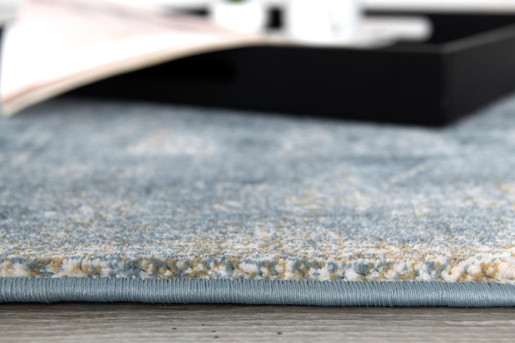 11' Abstract Runner Rug (610286) - Blue / Beige