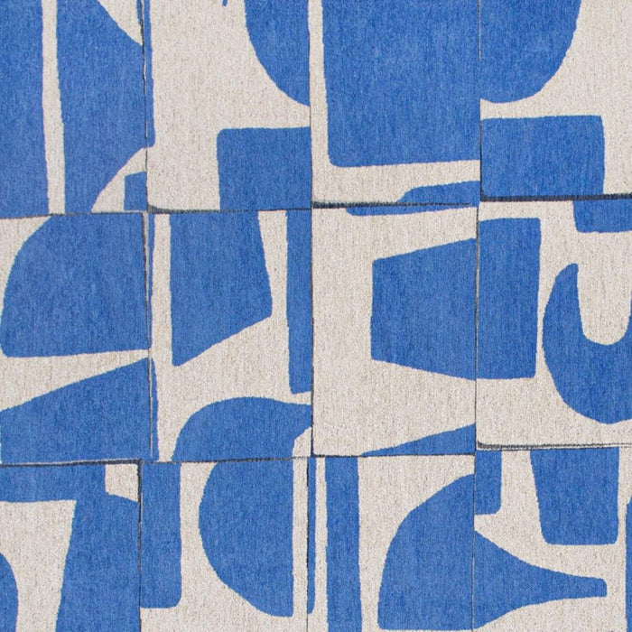 9' X 13' Geometric Washable Area Rug (551960) - Blue / White