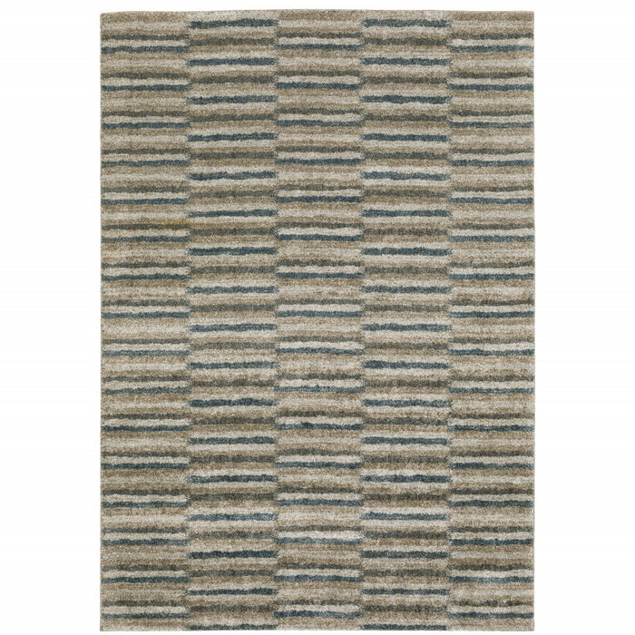 10' x 13' Geometric Power Loom Area Rug - Teal Blue