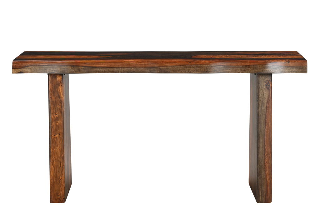 Solid Wood Frame Console Table - Dark Brown