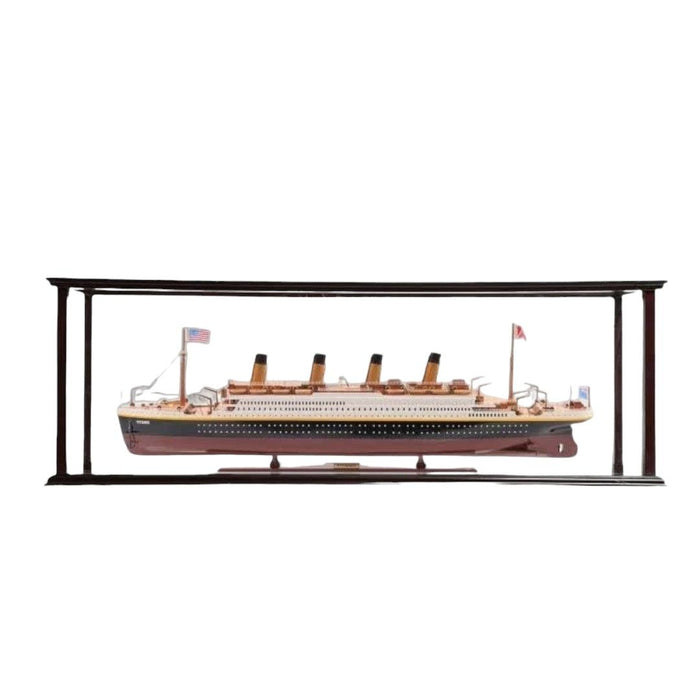 Hand Painted 1912 RMS Titanic Medium Display Case Model Boat - Black / Red