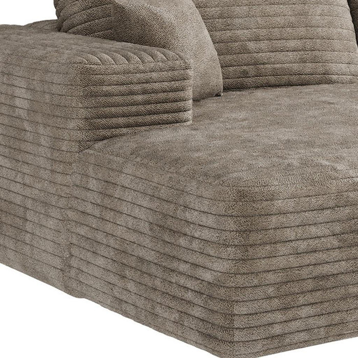 107" Corduroy Modular Compression Foam Sofa With Toss Pillows - Camel