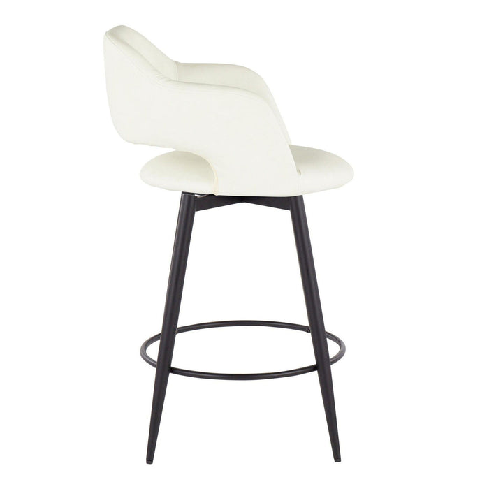 Margarite - 26" Fixed-Height Counter Stool With Swivel - Matte Black Metal (Set of 2)