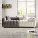 Giga 3-seater stationary sofa with metal legs, white and gray upholstery, two pillows, ideal for living room comfort.