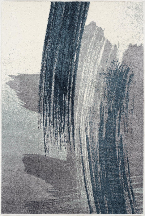 2' X 3' Abstract Area Rug (610348) - Blue / White