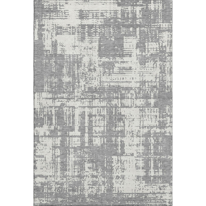 10' X 14' Abstract Washable Area Rug With UV Protection (671144) - Gray / Ivory