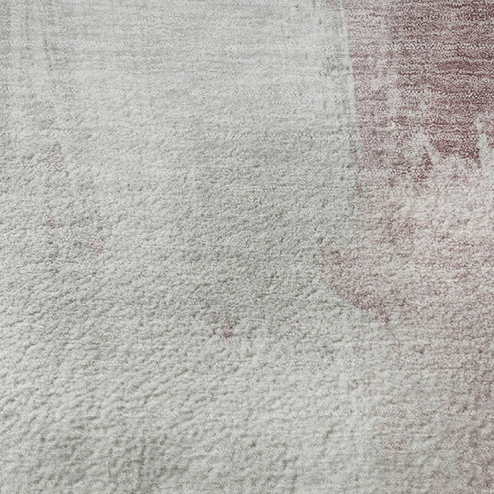 10' X 14' Abstract Washable Area Rug With UV Protection (710208) - Blush / Gray / Ivory