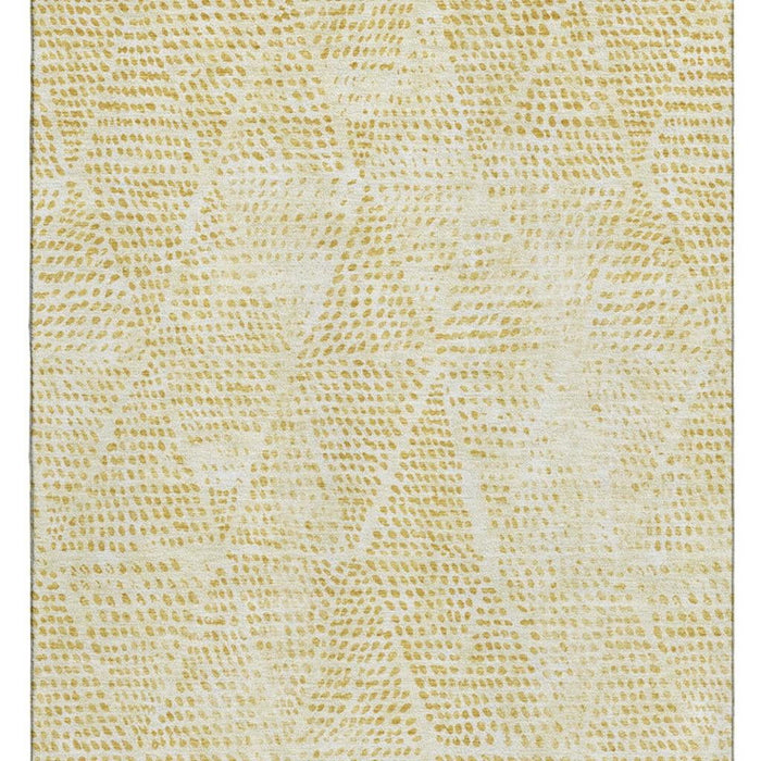 10' X 14' Diamond Washable Area Rug With UV Protection (650626) - Wheat / Ivory