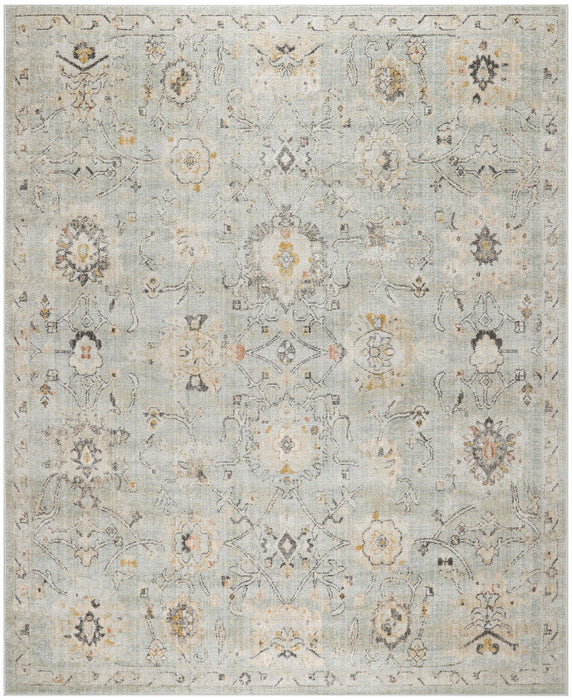 7' X 10' Floral Distressed Area Rug (573667) - Green