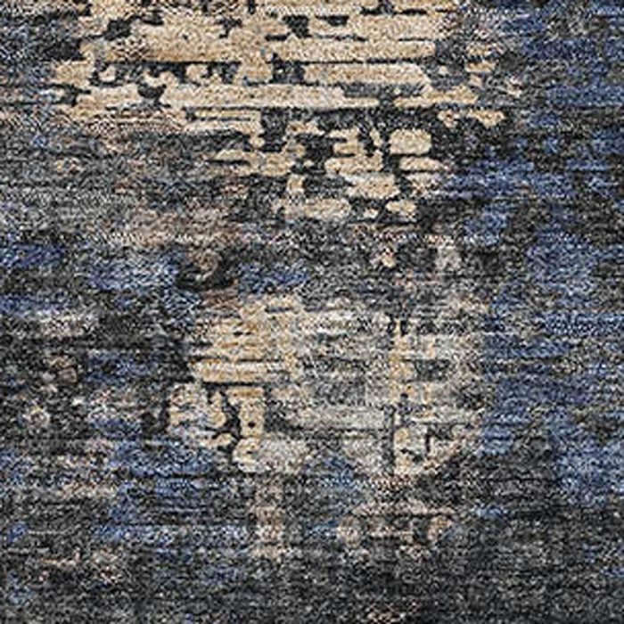 10' X 14' Abstract Washable Area Rug With UV Protection - Charcoal And Beige