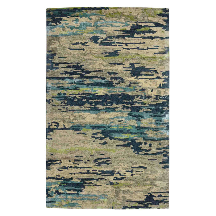 8' X 10' Wool Abstract Hand Tufted Area Rug - Sand And Green