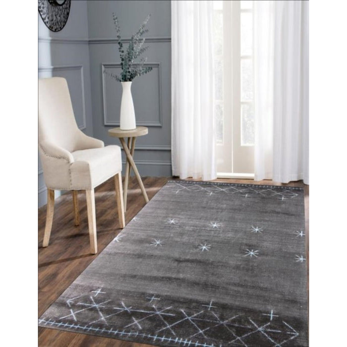 8' x 11' Ombre Hand Loomed Area Rug - Sliver And Charcoal
