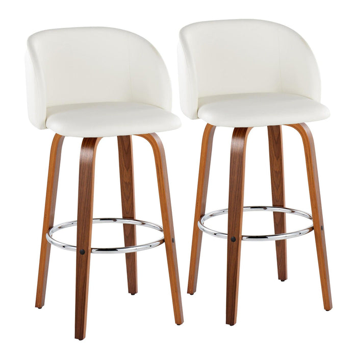 Fran - Fixed-Height Barstool (Set of 2) - Walnut Wood