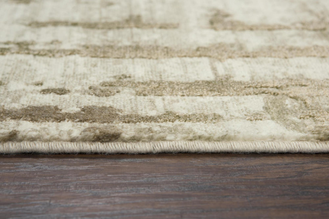 10' X 13' New Zealand Lambs Wool Abstract Hand Carved Handmade Area Rug (747040) - Beige / Ivory / Tan