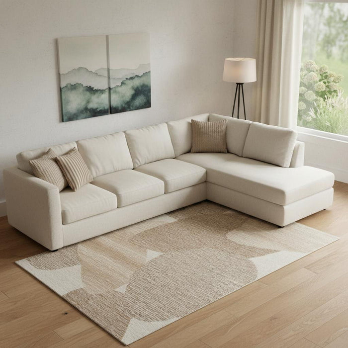 8' X 10' Wool Abstract Hand Tufted Area Rug (567607) - Brown / Tan / Ivory